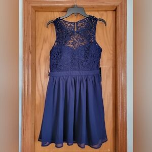 Lulu's lace dark blue dress